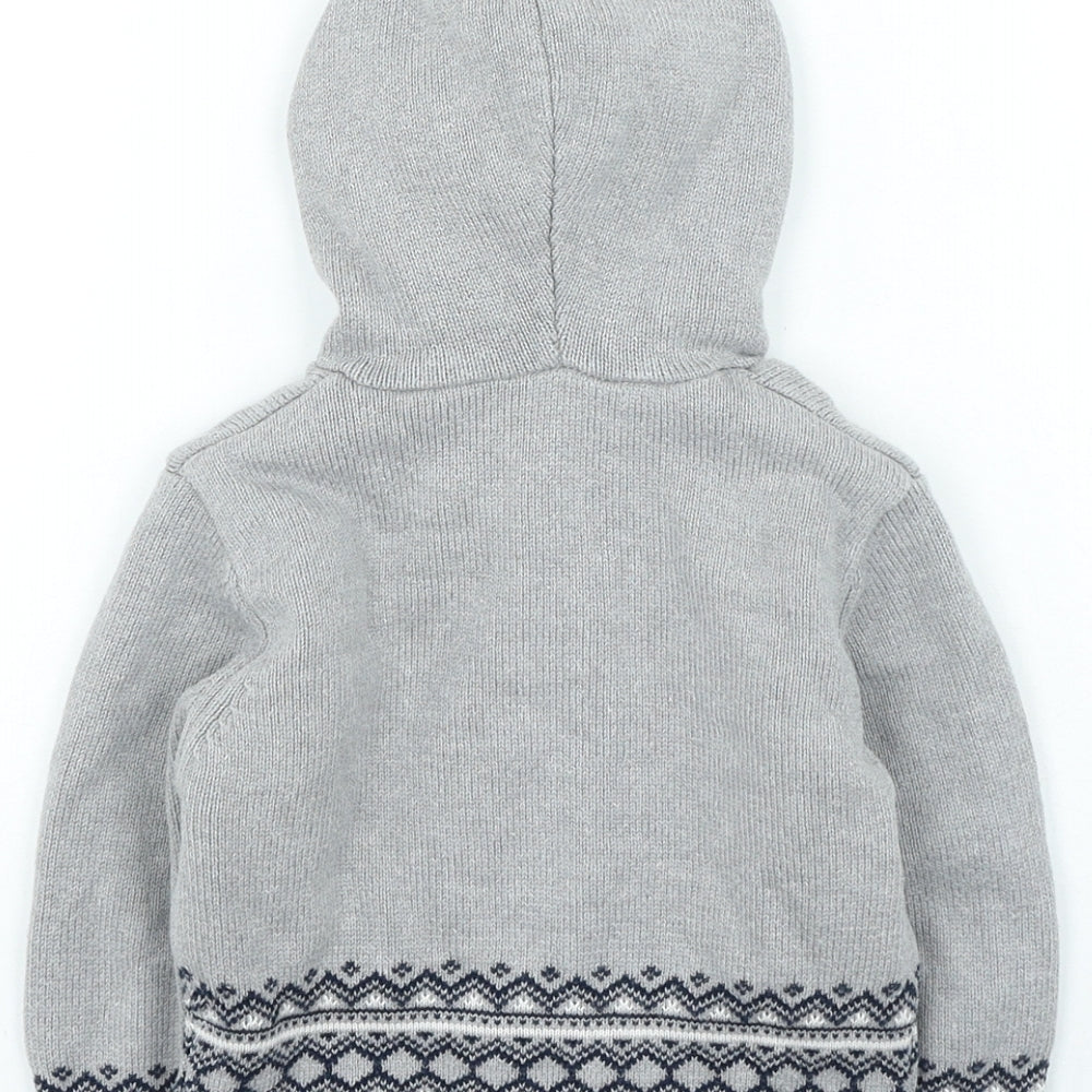 mini bol Boys Grey Geometric Jacket Size 3 Years Zip