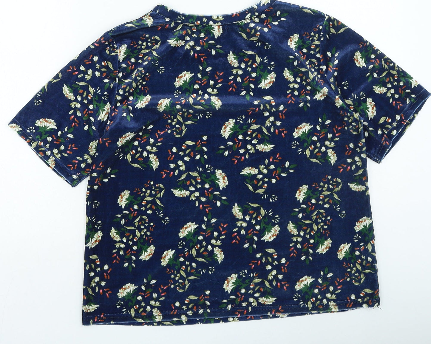 Womens UK Size 12 Cutie Blue Basic T-Shirt