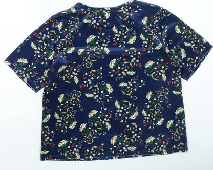 Womens UK Size 12 Cutie Blue Basic T-Shirt