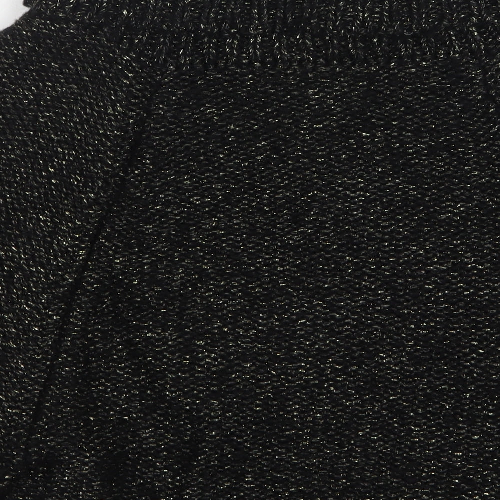 Aftershock Womens Black Roll Neck Acrylic Cape Jumper Size M