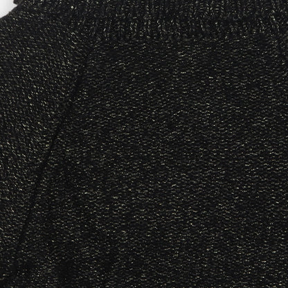 Aftershock Womens Black Roll Neck Acrylic Cape Jumper Size M