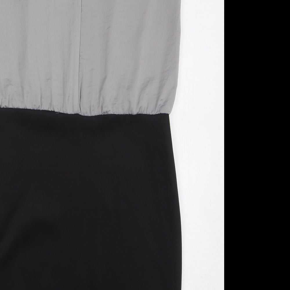 Dorothy Perkins Womens Grey Polyester Sheath Size 12 Round Neck Button