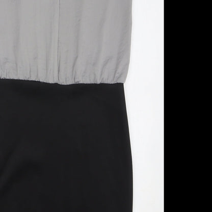 Dorothy Perkins Womens Grey Polyester Sheath Size 12 Round Neck Button