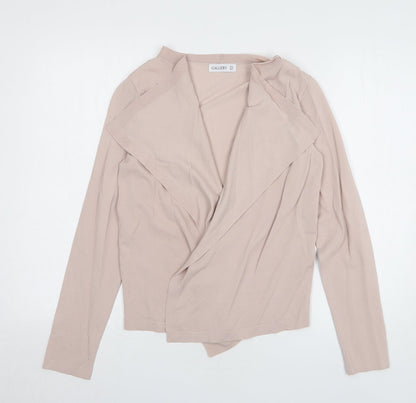 Gallery Womens Pink V-Neck Viscose Cardigan Jumper Size M