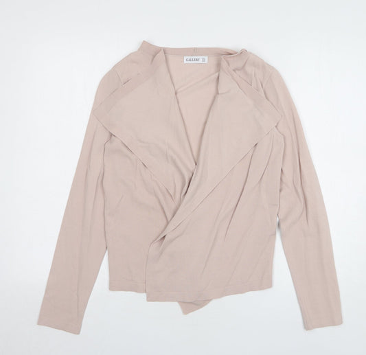 Gallery Womens Pink V-Neck Viscose Cardigan Jumper Size M