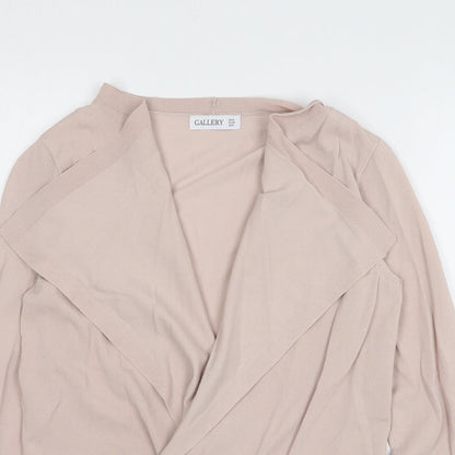 Gallery Womens Pink V-Neck Viscose Cardigan Jumper Size M