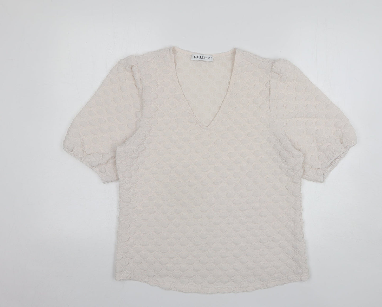 Womens UK Size 12 Gallery White Basic Blouse