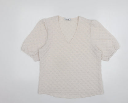 Womens UK Size 12 Gallery White Basic Blouse