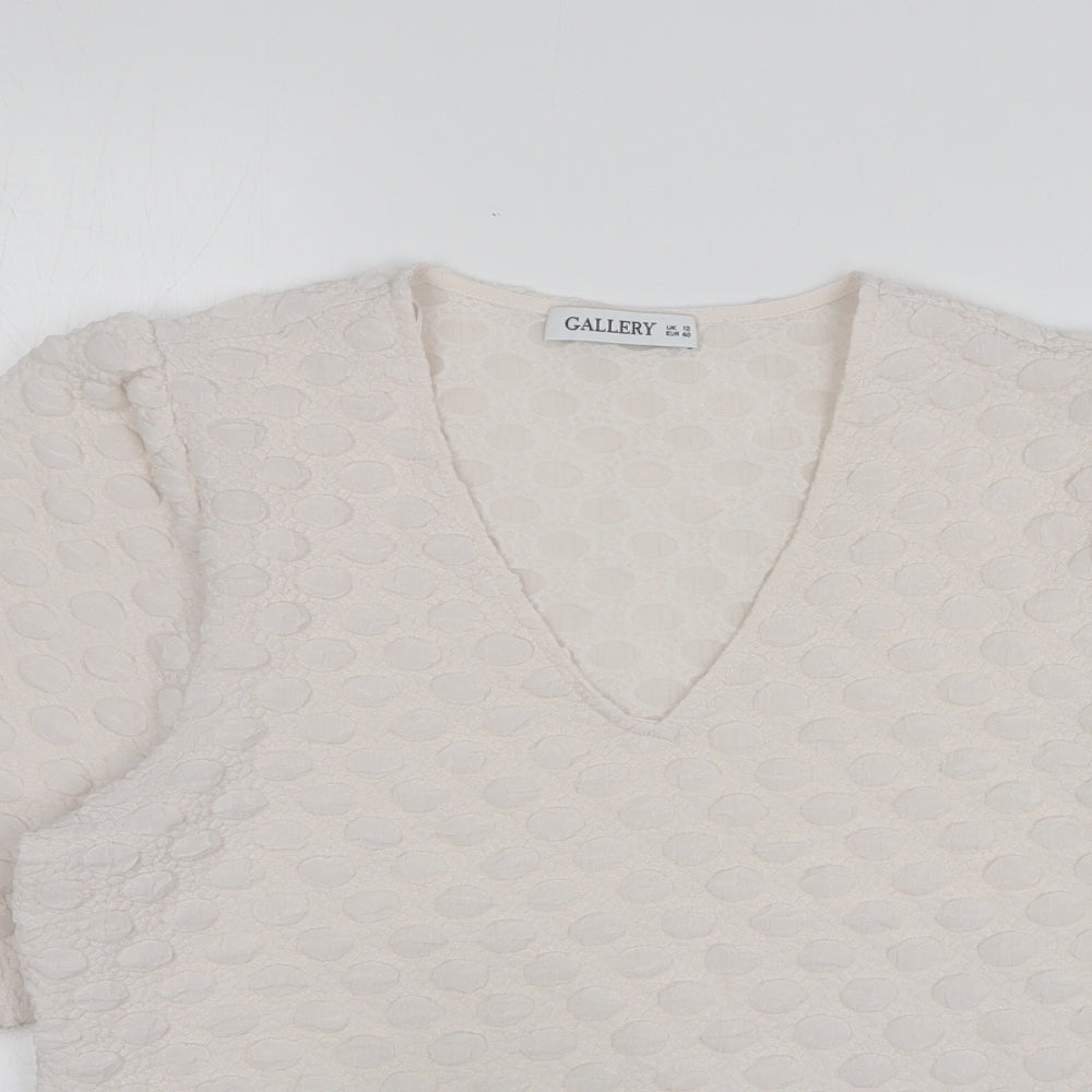 Womens UK Size 12 Gallery White Basic Blouse
