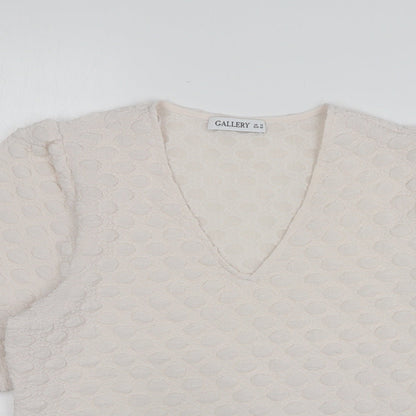 Womens UK Size 12 Gallery White Basic Blouse