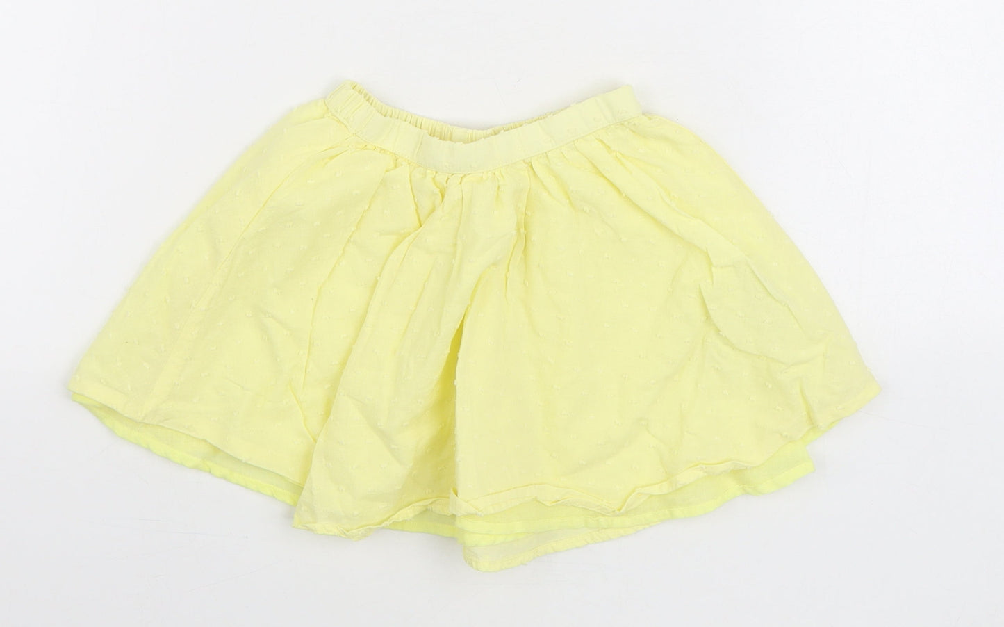So Cute Girls Yellow 100% Cotton Pleated Skirt Size 18-24 Months