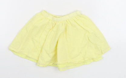 So Cute Girls Yellow 100% Cotton Pleated Skirt Size 18-24 Months