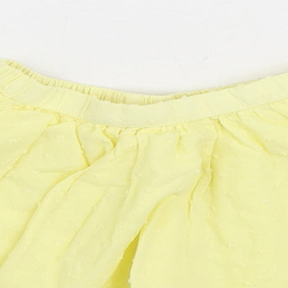 So Cute Girls Yellow 100% Cotton Pleated Skirt Size 18-24 Months