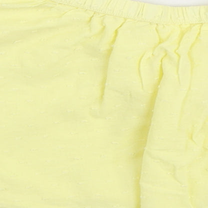 So Cute Girls Yellow 100% Cotton Pleated Skirt Size 18-24 Months