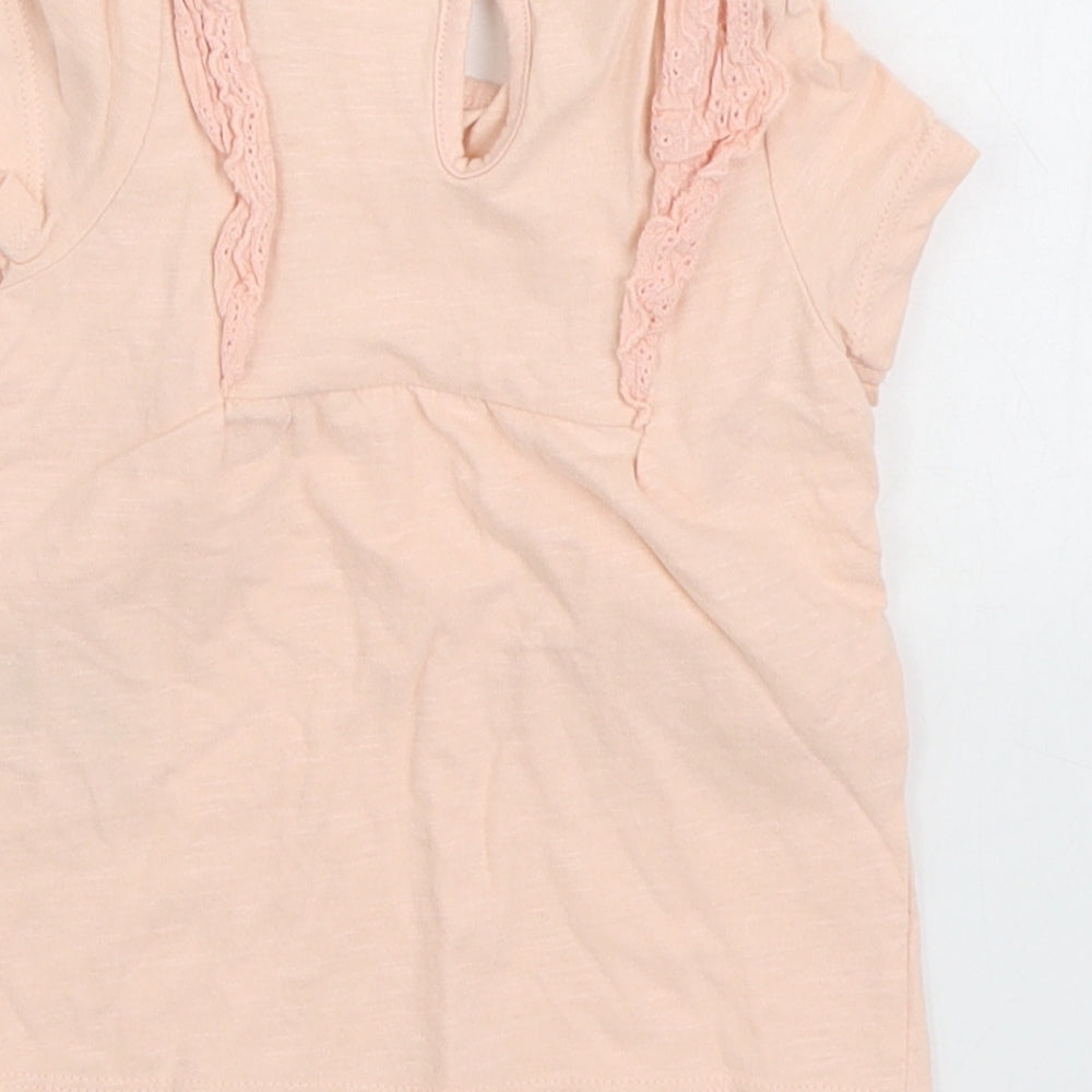 So Cute Girls Pink 100% Cotton Basic T-Shirt Size 12-18 Months Round Neck Button