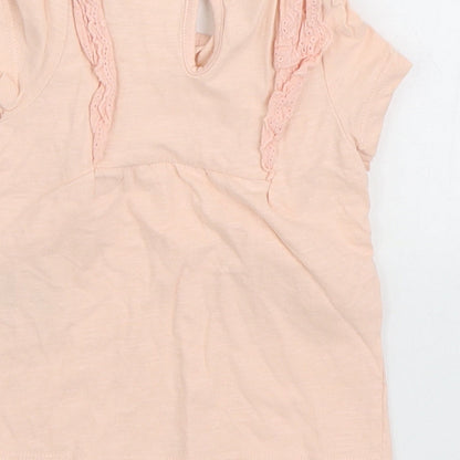 So Cute Girls Pink 100% Cotton Basic T-Shirt Size 12-18 Months Round Neck Button