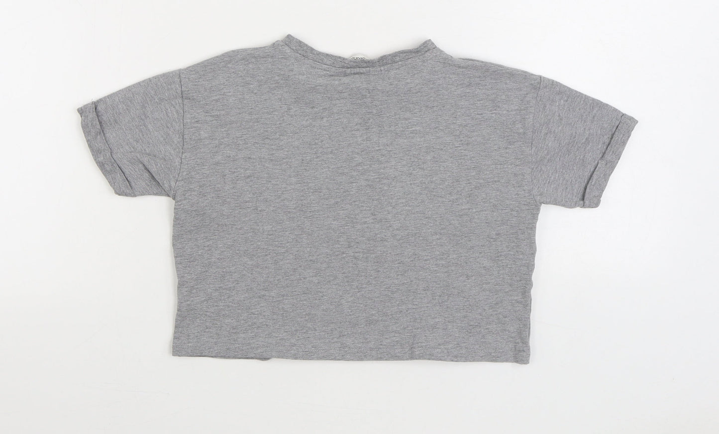 George Boys Grey Cotton Basic T-Shirt Size 7-8 Years Round Neck - Kindness is Power
