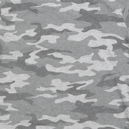 Primark Boys Grey Camouflage Cotton Basic T-Shirt Size 8-9 Years Round Neck Pullover - Slogan