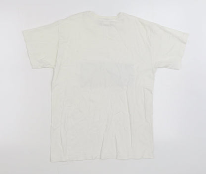 Love Girls White 100% Cotton Basic T-Shirt Size S Round Neck Pullover - Queen