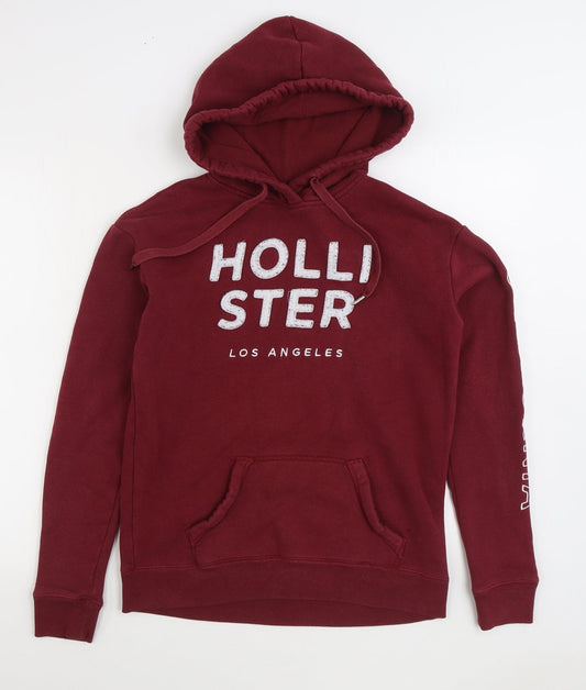 Hollister Womens Red Cotton Pullover Hoodie Size XS Pullover