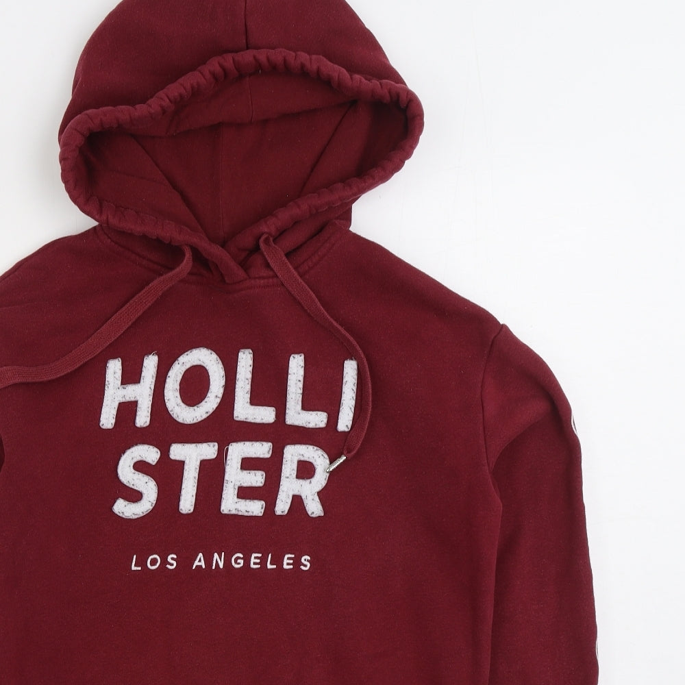 Hollister Womens Red Cotton Pullover Hoodie Size XS Pullover