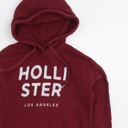 Hollister Womens Red Cotton Pullover Hoodie Size XS Pullover
