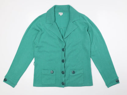 Filati Womens Green V-Neck Cardigan Jumper Size L