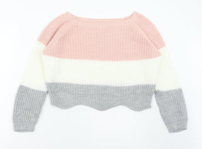 Womens UK Size M Cameo Rose Multicoloured Pullover Jumper
