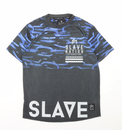 Slave nation Mens Grey Polyester T-Shirt Size S Round Neck