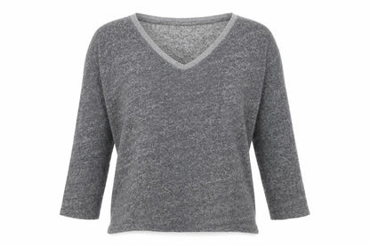 Divided by H&M Womens Grey V-Neck Cotton Pullover Jumper Size XS