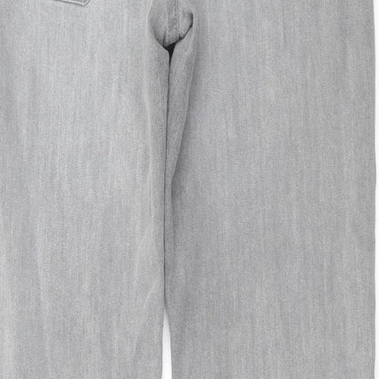 Denim & Co. Womens Grey Cotton Skinny Jeans Size 12 L32 in Regular Zip