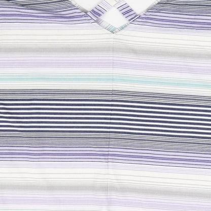 George Womens Multicoloured Striped Polyester Jersey Blouse Size 12 V-Neck - Cross Back