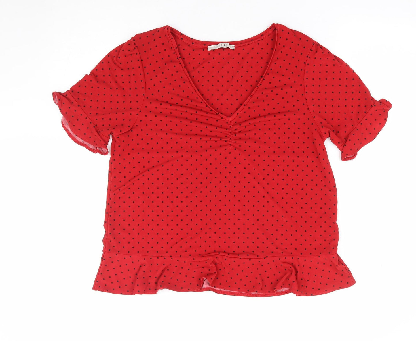 Womens UK Size M Oasis Red Jersey T-Shirt