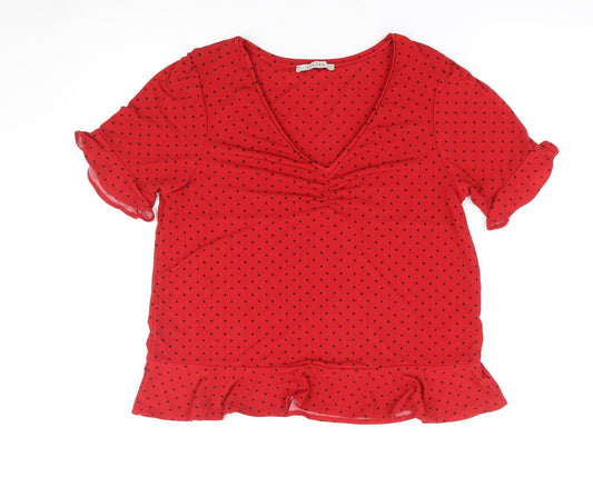 Womens UK Size M Oasis Red Jersey T-Shirt