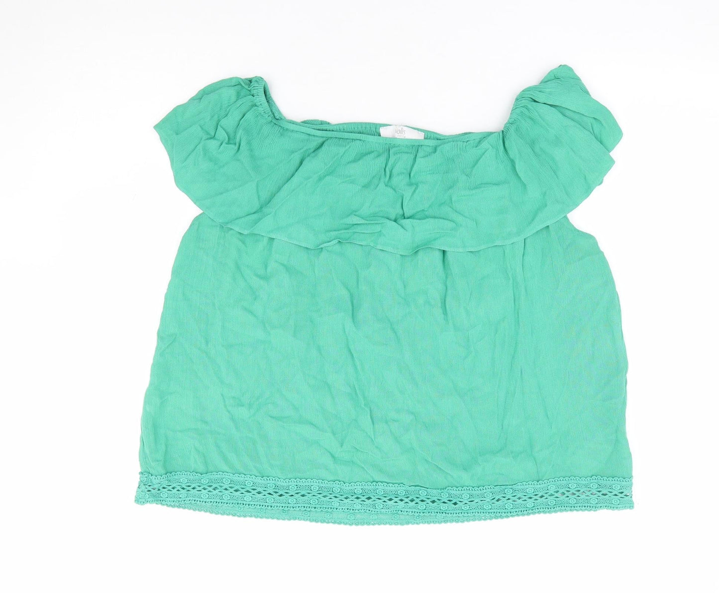 Womens UK Size S Wallis Green Basic Blouse