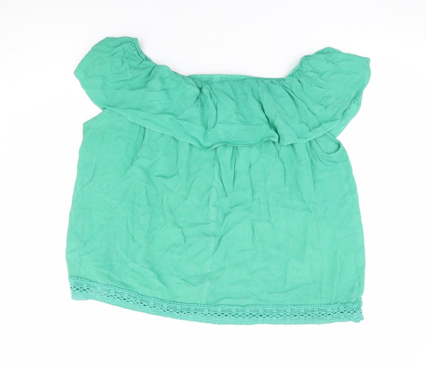 Womens UK Size S Wallis Green Basic Blouse