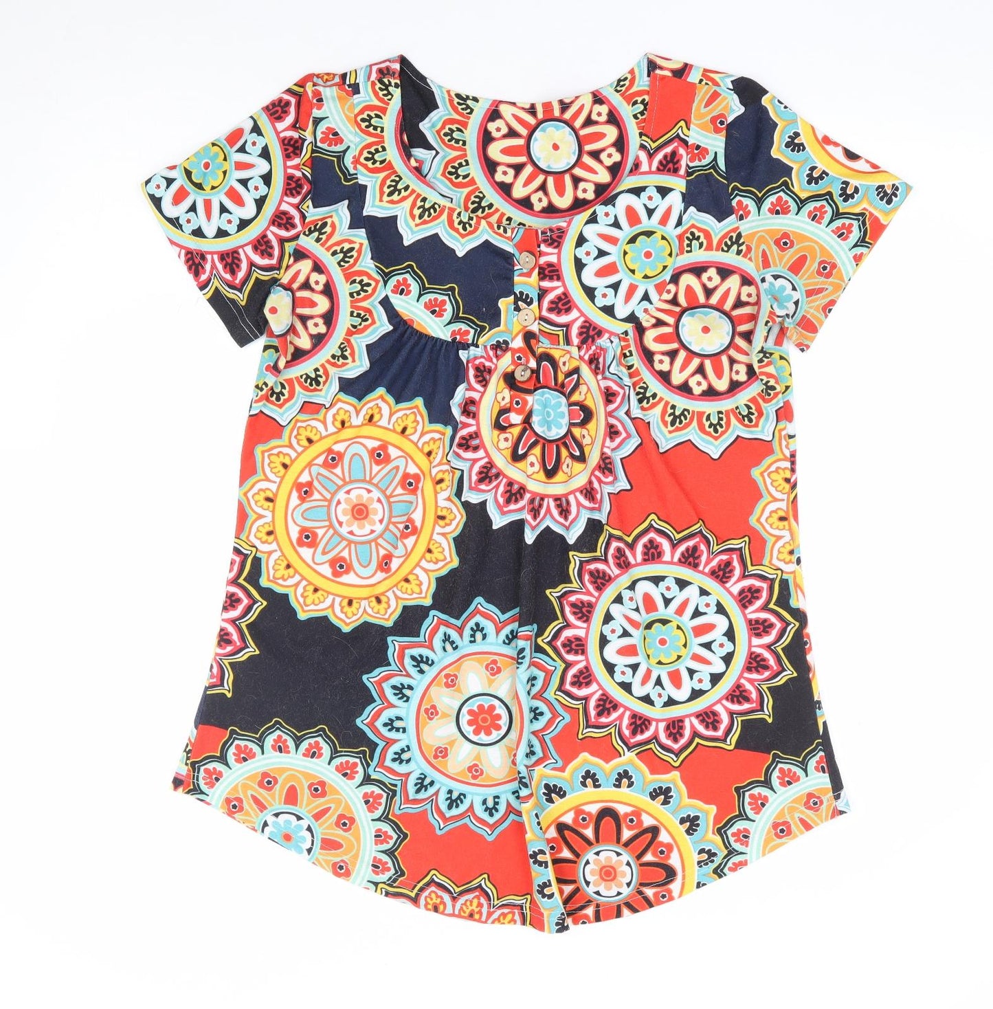 Womens UK Size M Preworn Multicoloured Tunic T-Shirt