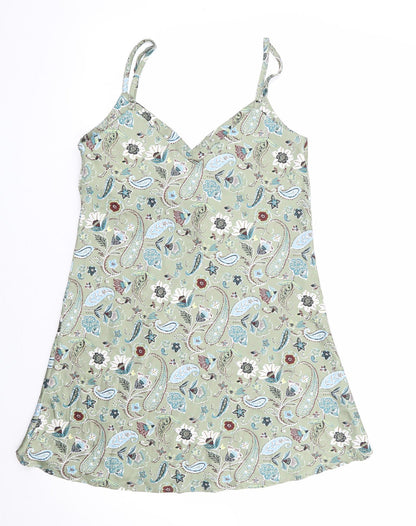 Stradavarius Womens Multicoloured Floral Polyester Slip Dress Size S V-Neck Pullover