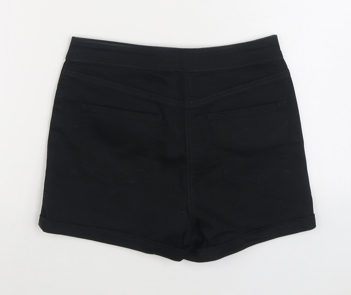 Matalan Womens Black Cotton Cropped Jeans Size 10 Regular Zip