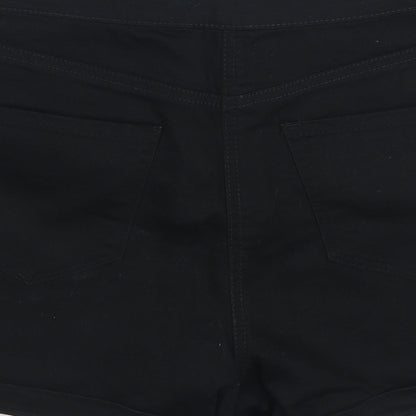 Matalan Womens Black Cotton Cropped Jeans Size 10 Regular Zip