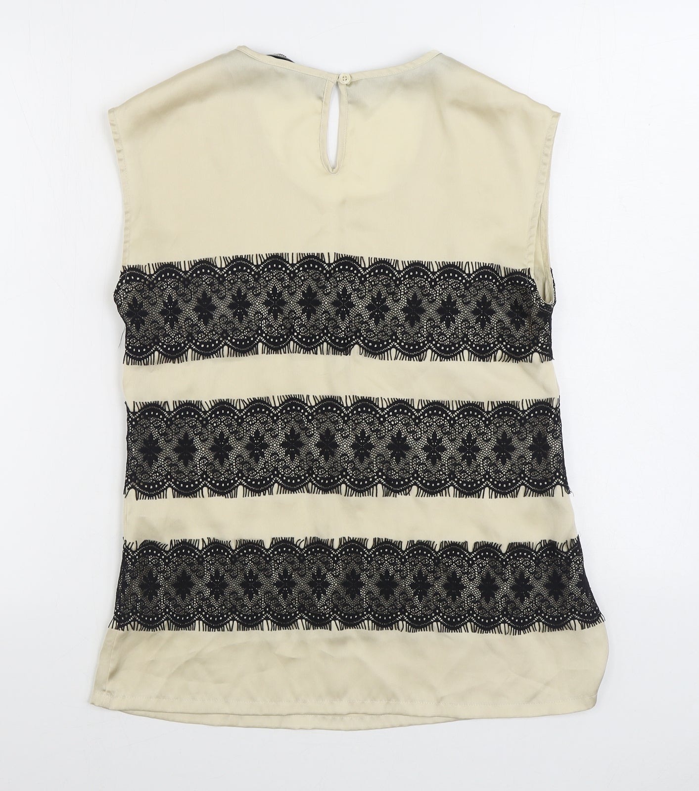 Womens UK Size 8 Sandwich Ivory Basic Blouse