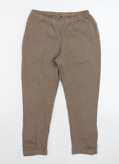 Sandwich Womens Brown Cotton Jogger Leggings Size S L22 in - Ruched Ankle