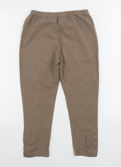 Sandwich Womens Brown Cotton Jogger Leggings Size S L22 in - Ruched Ankle
