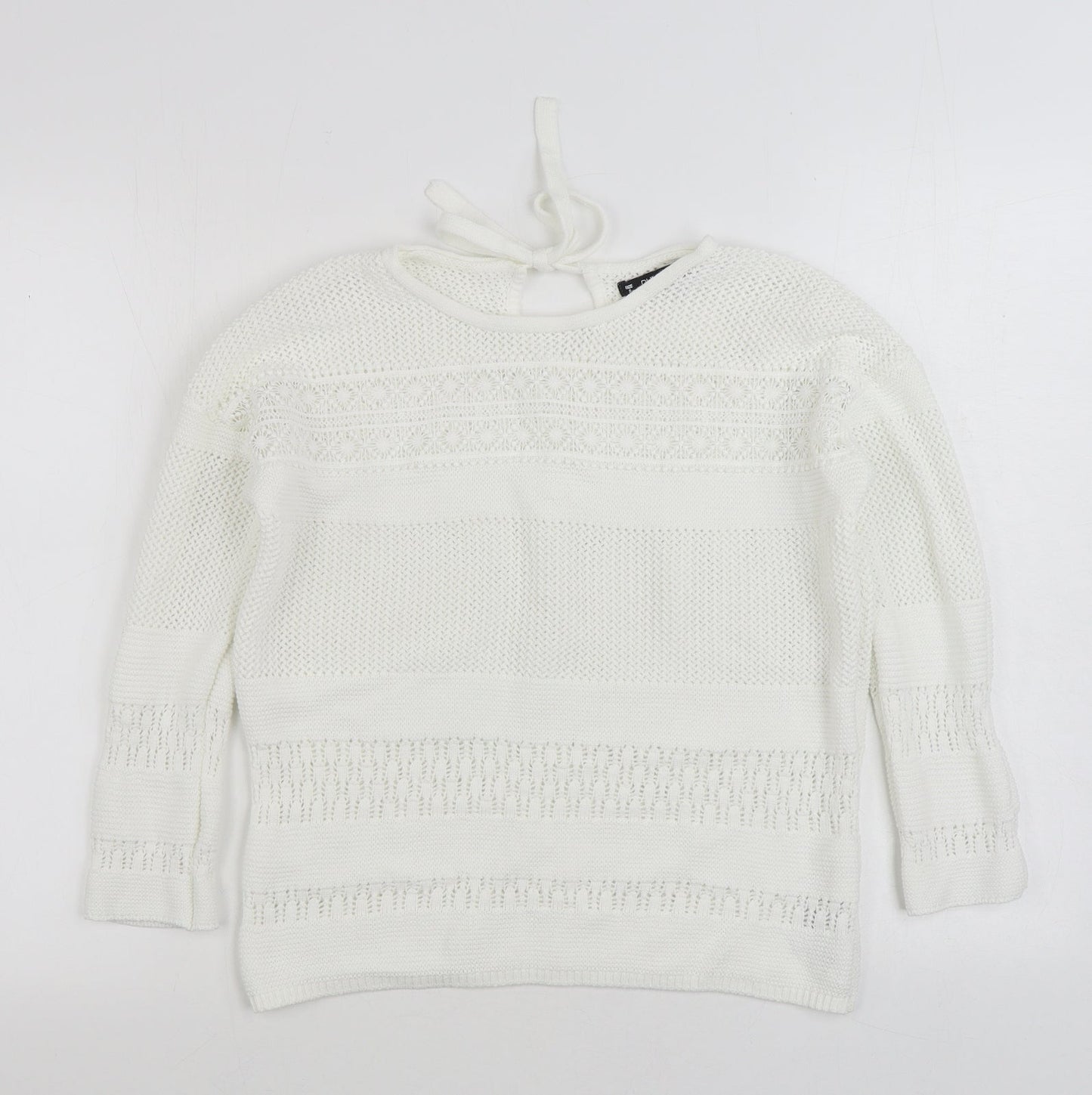 Womens UK Size S Dunnes Stores White Pullover Jumper