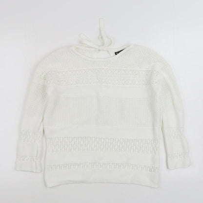 Womens UK Size S Dunnes Stores White Pullover Jumper