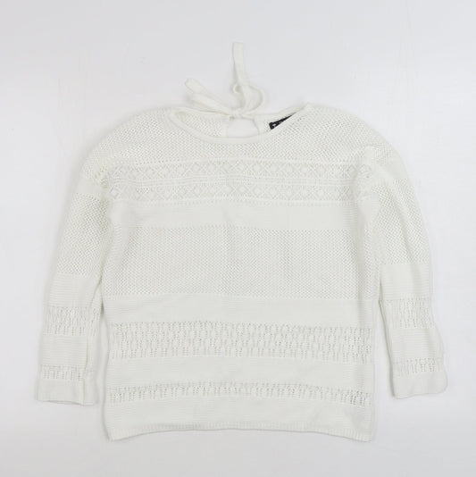 Womens UK Size S Dunnes Stores White Pullover Jumper
