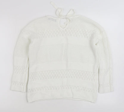 Womens UK Size S Dunnes Stores White Pullover Jumper