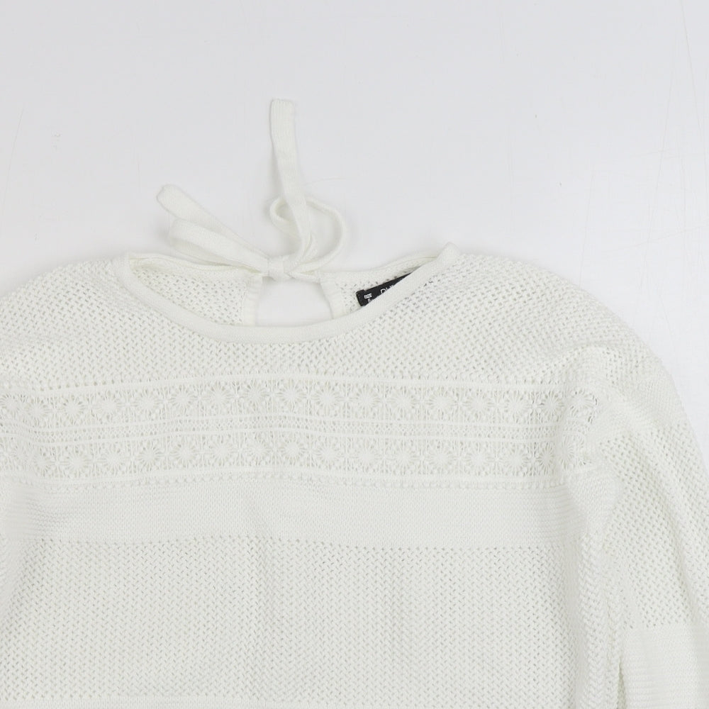 Womens UK Size S Dunnes Stores White Pullover Jumper