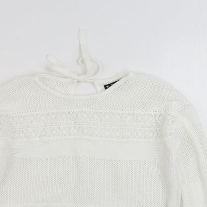 Womens UK Size S Dunnes Stores White Pullover Jumper