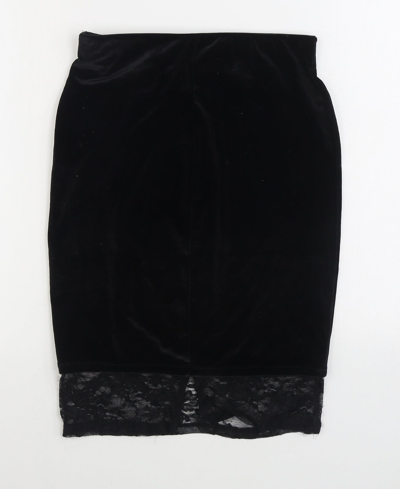 Only Womens Black Polyester Straight & Pencil Skirt Size M - Lace detail